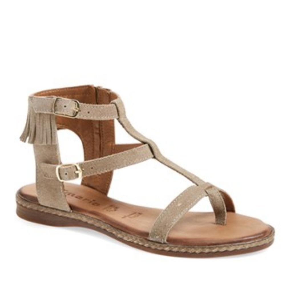 Tamaris Fringe T-Strap Sandal -- size 36